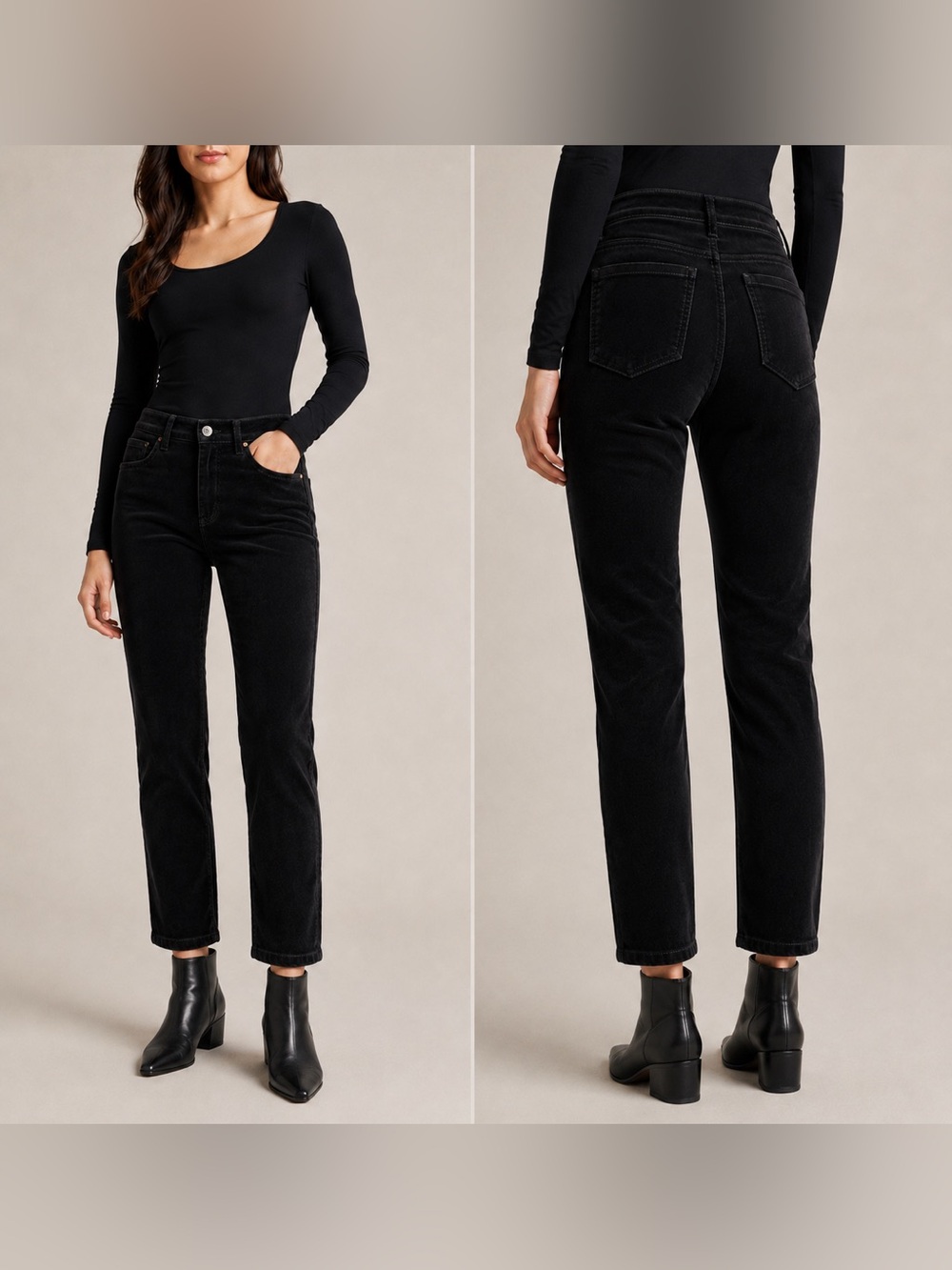 💕Banana Republic Black Velvet Pants size 6 ankle length